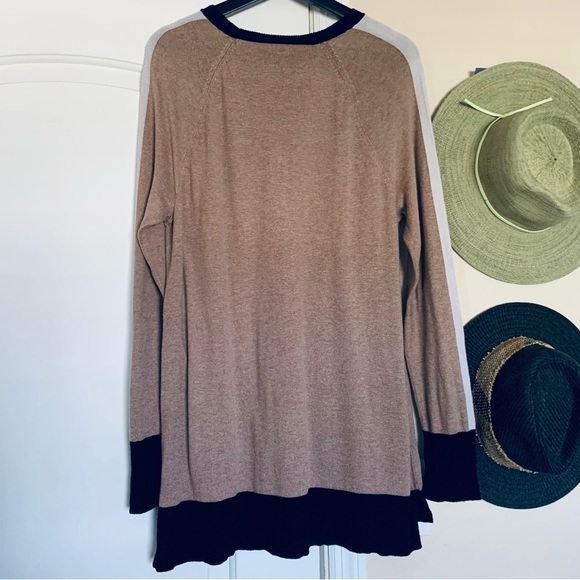 a new day Womens Brown Color Block Lightweight Fall Sweater Tunic Top | Size XXL - Picture 8 of 8